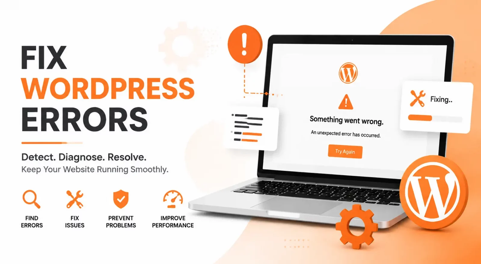 Fix WordPress errors with troubleshooting, debugging, and website performance improvement.