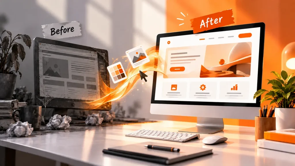 Website redesign services before and after